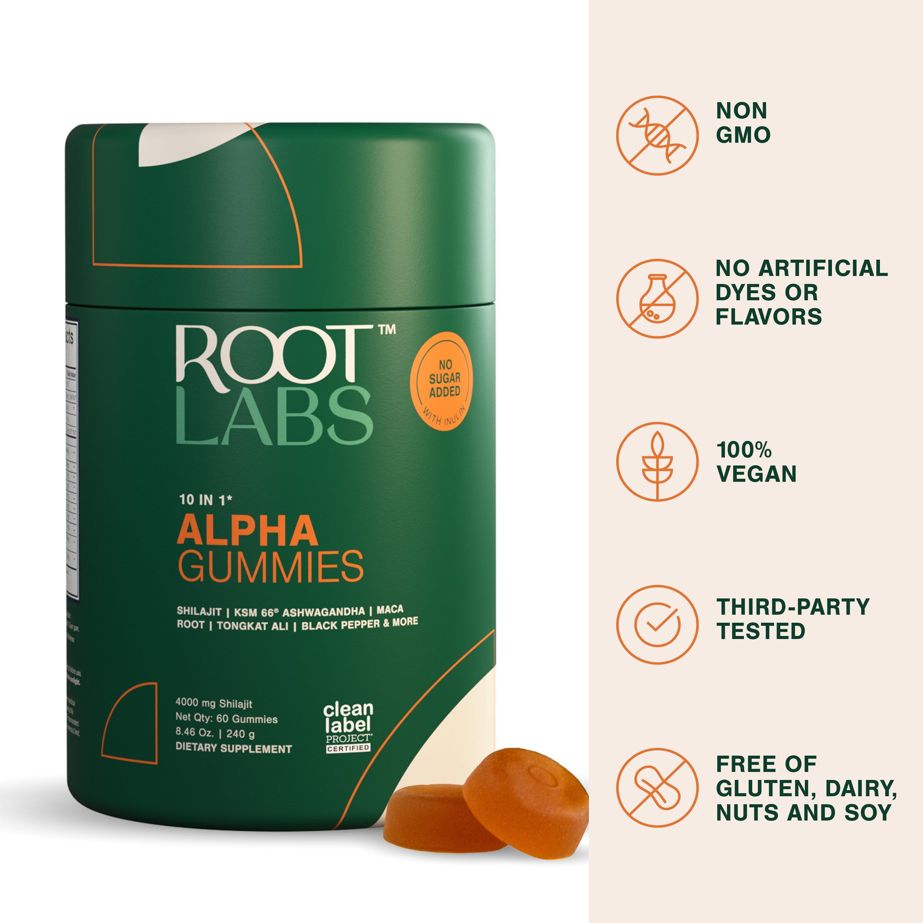 Root Labs Alpha 10-in-1 Shilajit Gummies 4000 mg