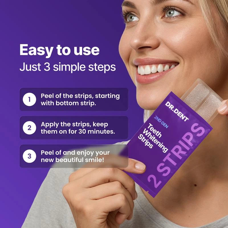 Purple Teeth Whitening Strips - 7/21 Whitening Sessions